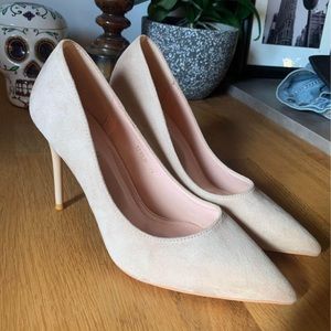 [New] Nude Suede Heels - 9.5